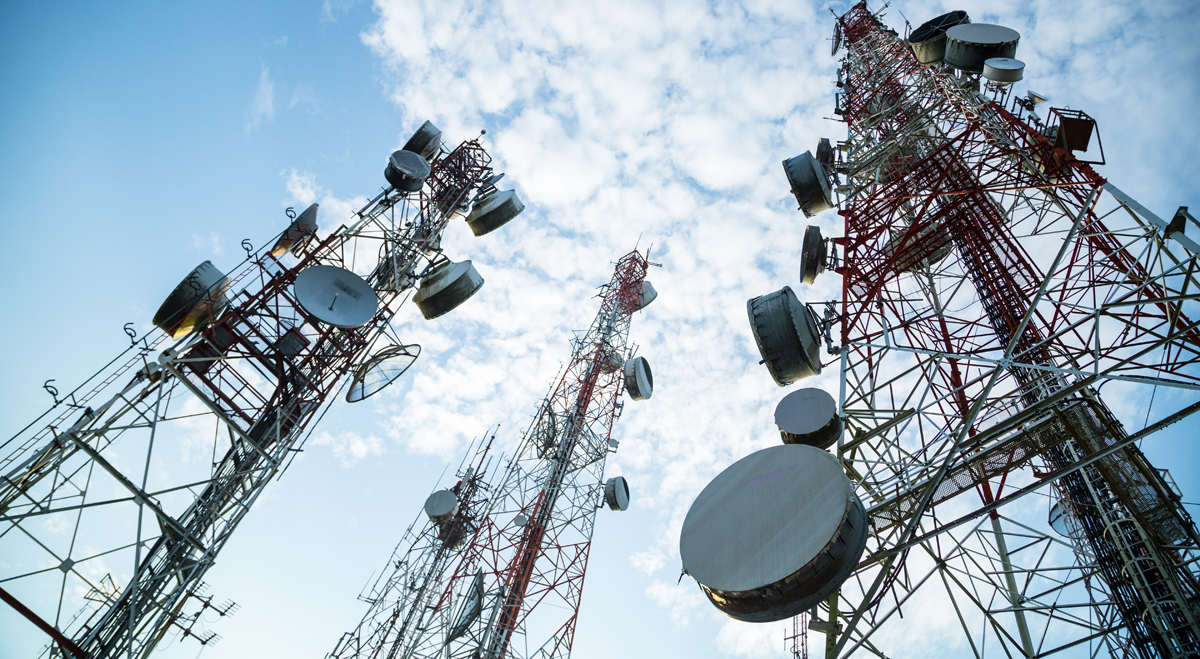 Telecoms satellite dishes